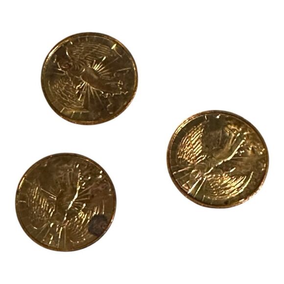 Guardian Angel Pocket Medal Coin lucky Tokens Prayer Gold Tone Tokens Vintage - Picture 3 of 7